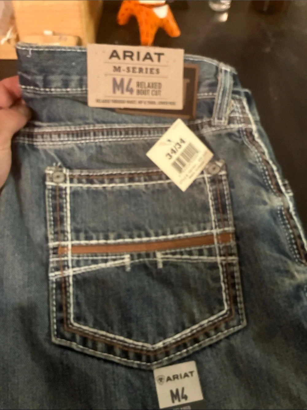 Ariat Men’s M4 Blue Jeans 34x34 Relaxed Boot Cut